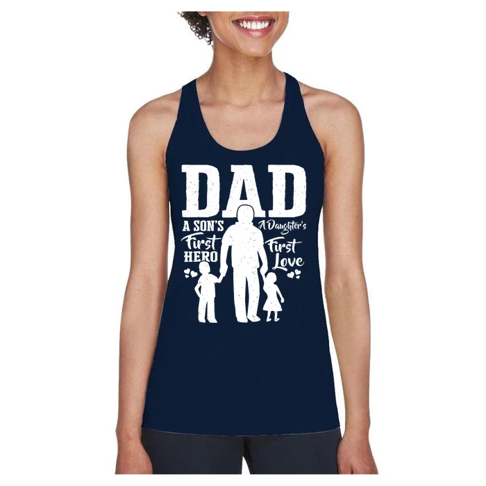 Proud Dad Of Twins Best Fathers Day Gift From Son Women's Racerback Tank