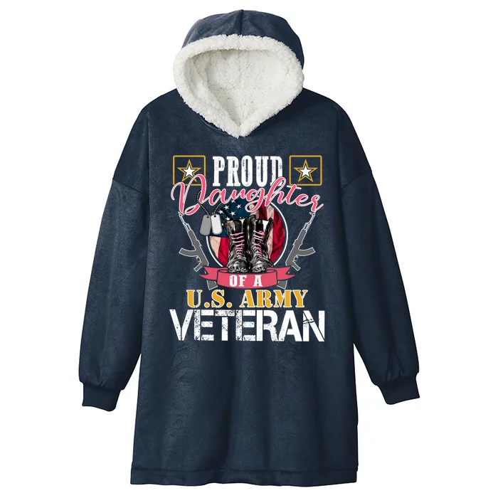 Proud Daughter Of A U.S. Army Veteran Gift Hooded Wearable Blanket