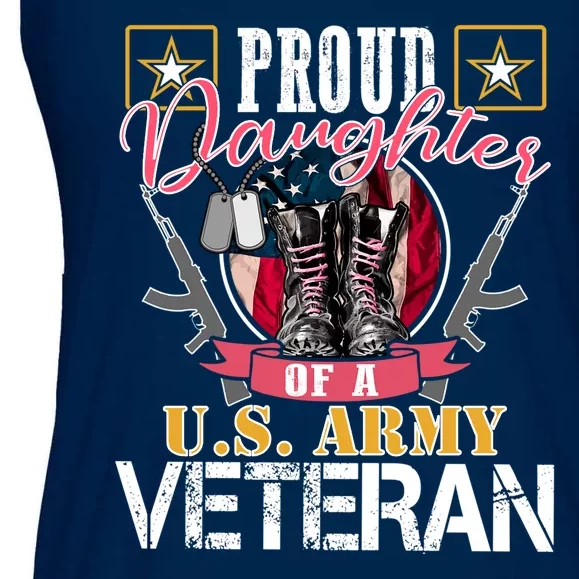 Proud Daughter Of A U.S. Army Veteran Gift Ladies Essential Flowy Tank