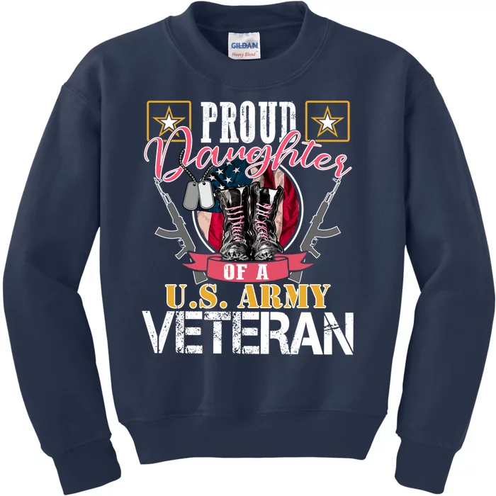 Proud Daughter Of A U.S. Army Veteran Gift Kids Sweatshirt