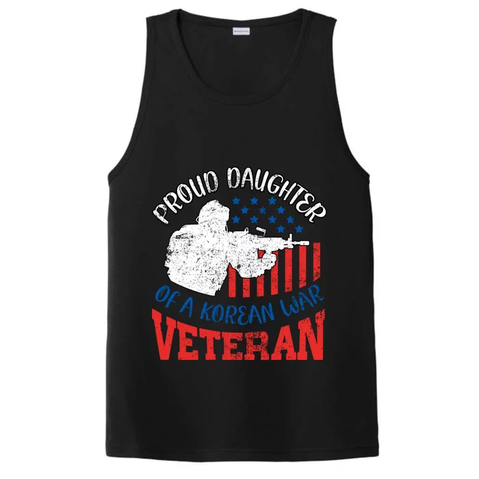 Proud Daughter Of A Korean War Veteran Usa Soldier Dad Mom Gift Performance Tank