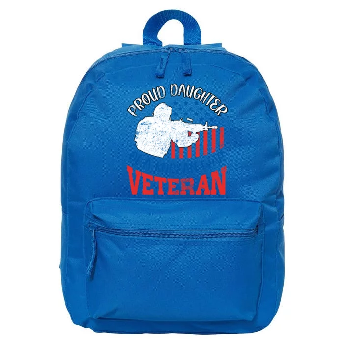 Proud Daughter Of A Korean War Veteran Usa Soldier Dad Mom Gift 16 in Basic Backpack