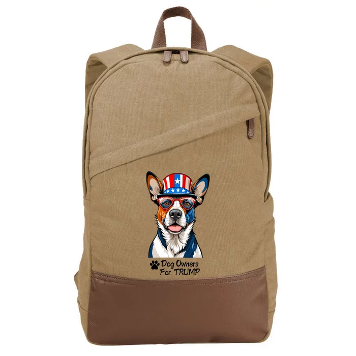 Patriotic Dog Owners For Trump Cotton Canvas Backpack