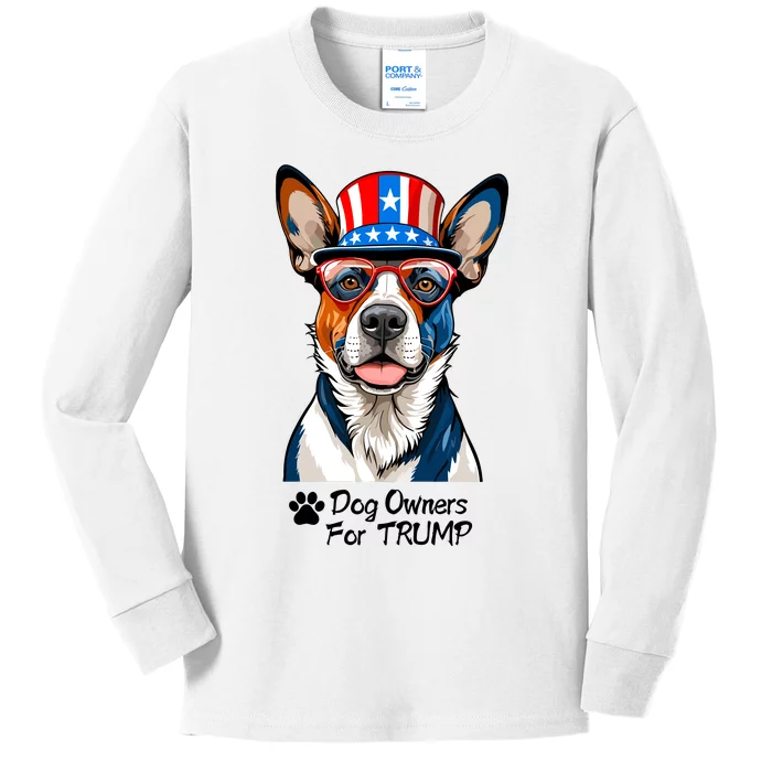 Patriotic Dog Owners For Trump Kids Long Sleeve Shirt