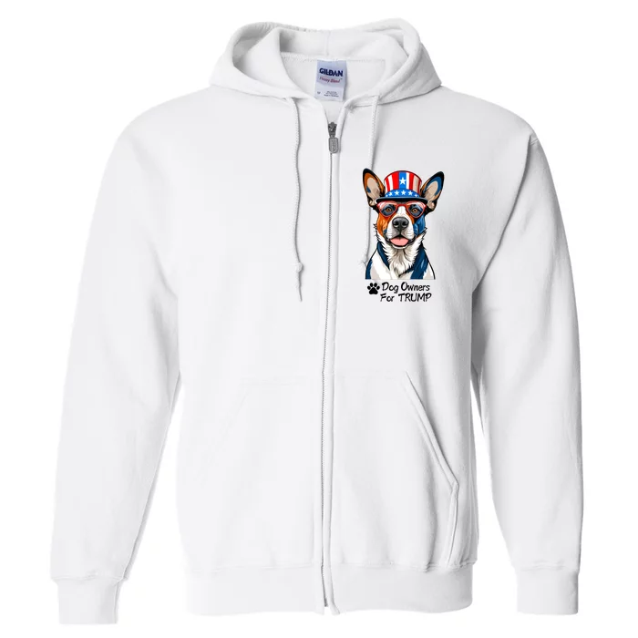 Patriotic Dog Owners For Trump Full Zip Hoodie