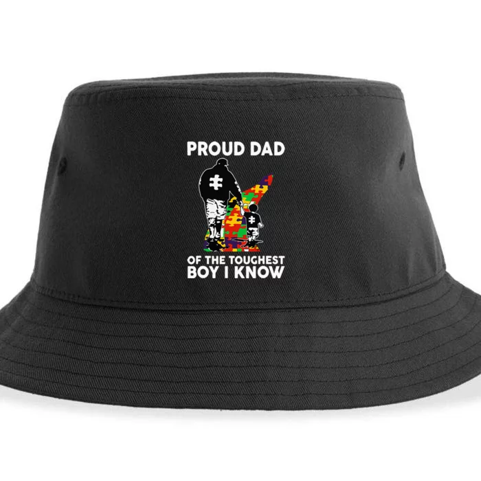 Proud Dad Of The Toughest  I Know Autism Awareness Sustainable Bucket Hat