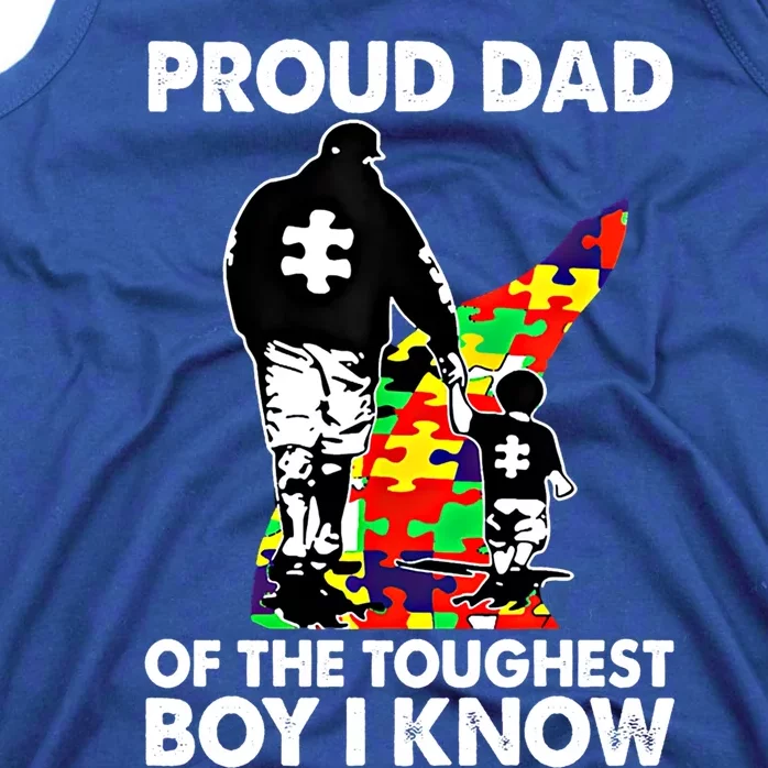 Proud Dad Of The Toughest I Know Autism Awareness Gift Tank Top