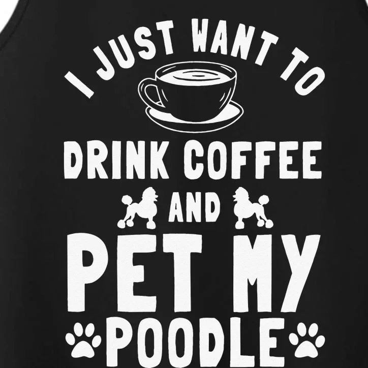 Poodle Dog Owner Pet Breeders Water Retriever Coffee Lover Performance Tank