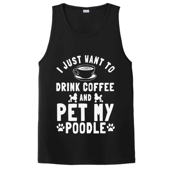 Poodle Dog Owner Pet Breeders Water Retriever Coffee Lover Performance Tank