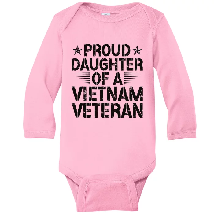 Proud Daughter Of A Vietnam Veteran Vintage Design For Baby Long Sleeve Bodysuit