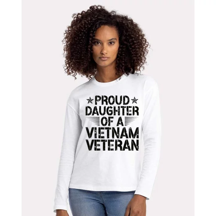 Proud Daughter Of A Vietnam Veteran Vintage Design For Womens Cotton Relaxed Long Sleeve T-Shirt