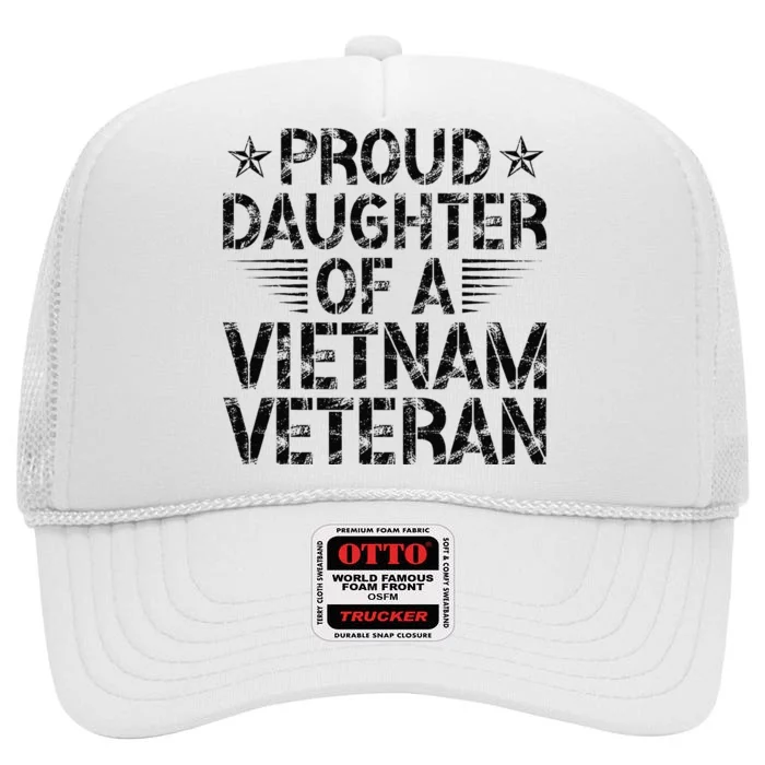 Proud Daughter Of A Vietnam Veteran Vintage High Crown Mesh Trucker Hat