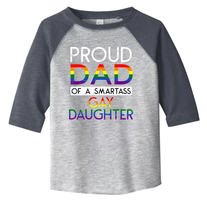 Proud Dad Of A Daughter Straight Ally Pride Month Toddler Fine Jersey T-Shirt