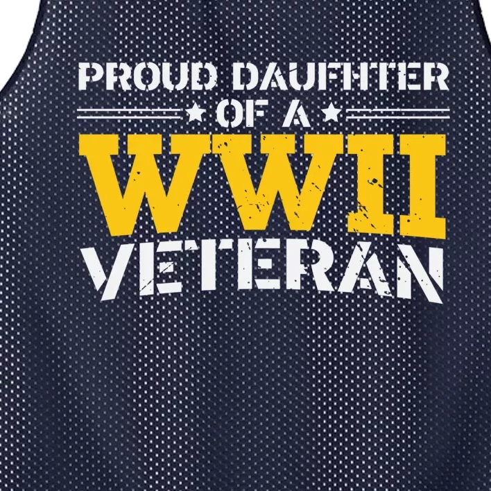 Proud Daughter Of A WW II Us Army Veteran Day Mesh Reversible Basketball Jersey Tank