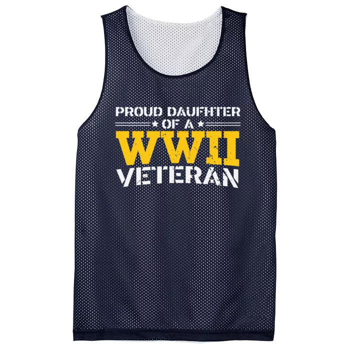 Proud Daughter Of A WW II Us Army Veteran Day Mesh Reversible Basketball Jersey Tank