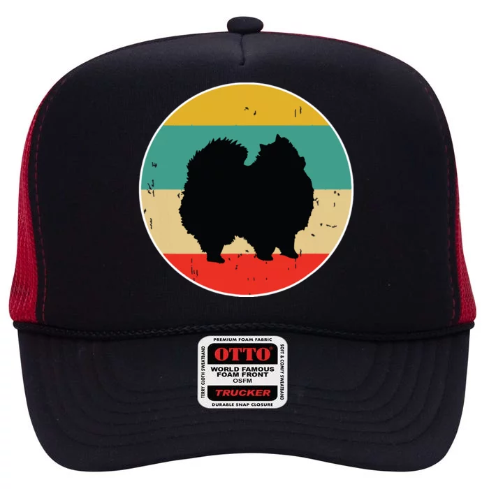 Pomeranian Dog High Crown Mesh Trucker Hat