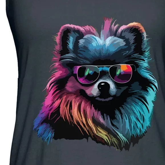 Pomeranian Dogs Pomeranians Ladies Essential Flowy Tank