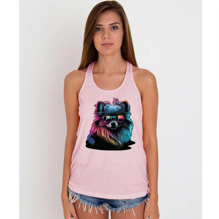 Pomeranian Dogs Pomeranians Women's Knotted Racerback Tank