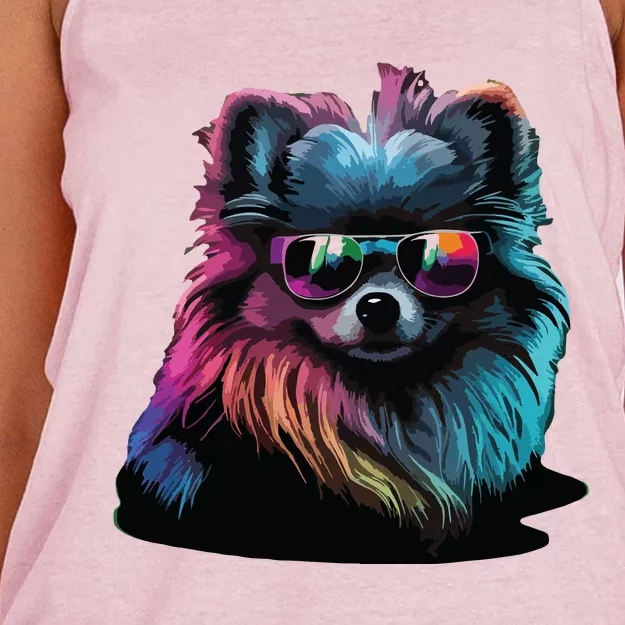 Pomeranian Dogs Pomeranians Women's Knotted Racerback Tank