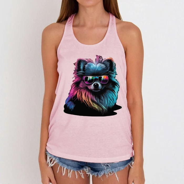 Pomeranian Dogs Pomeranians Women's Knotted Racerback Tank