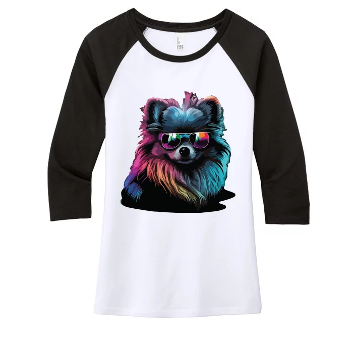 Pomeranian Dogs Pomeranians Women's Tri-Blend 3/4-Sleeve Raglan Shirt