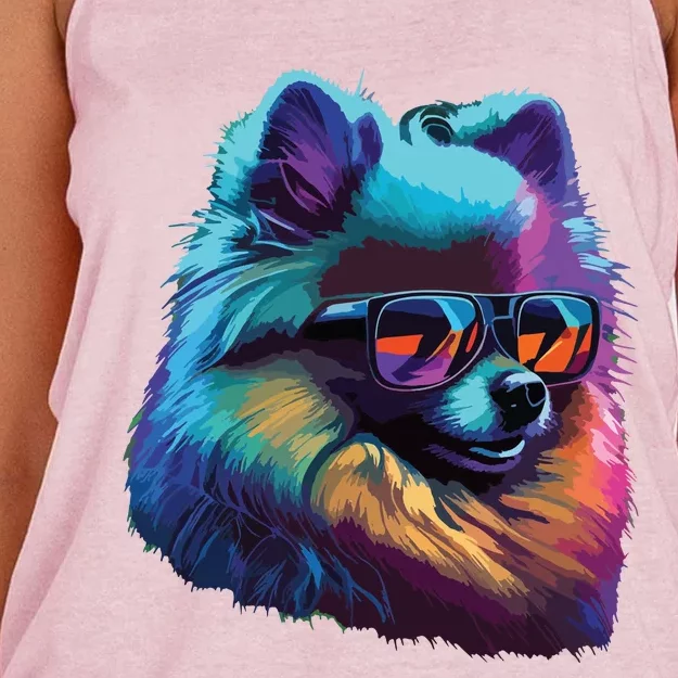 Pomeranian Dogs Pomeranians Women's Knotted Racerback Tank