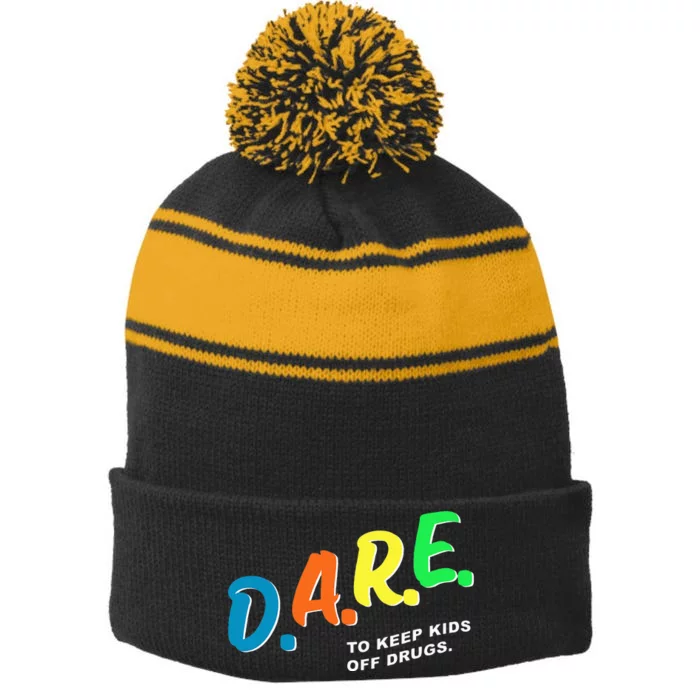 Program DAREs Stripe Pom Pom Beanie