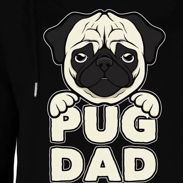 Pug Dad Womens Funnel Neck Pullover Hood