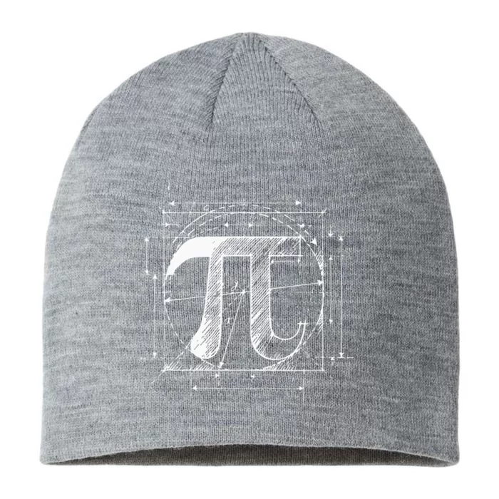 Pi Day Pi Symbol Funny Math Teacher 8 1/2in Sustainable Knit Beanie