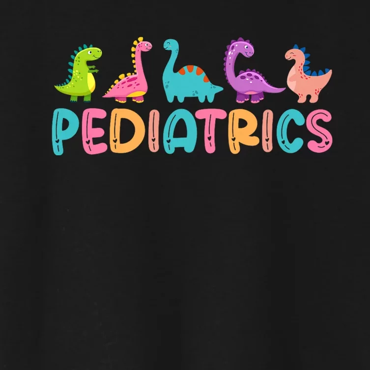 Pediatrics Dinosaurs Peds Nurse Crew Appreciation Pediatric Women's Crop Top Tee