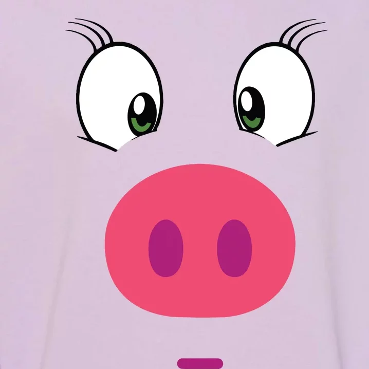 Piggy Design Pig Face Garment-Dyed Sweatshirt