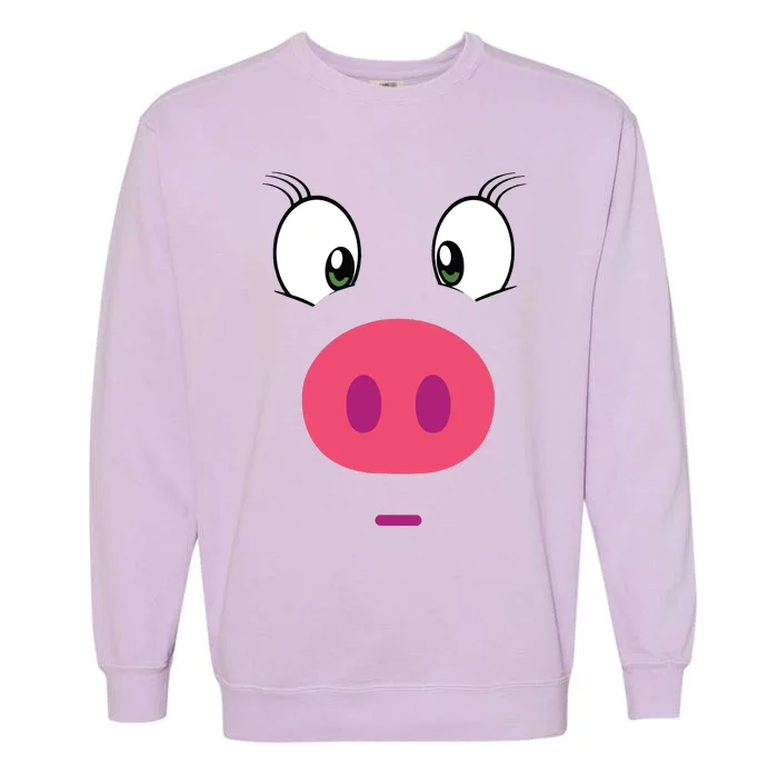 Piggy Design Pig Face Garment-Dyed Sweatshirt