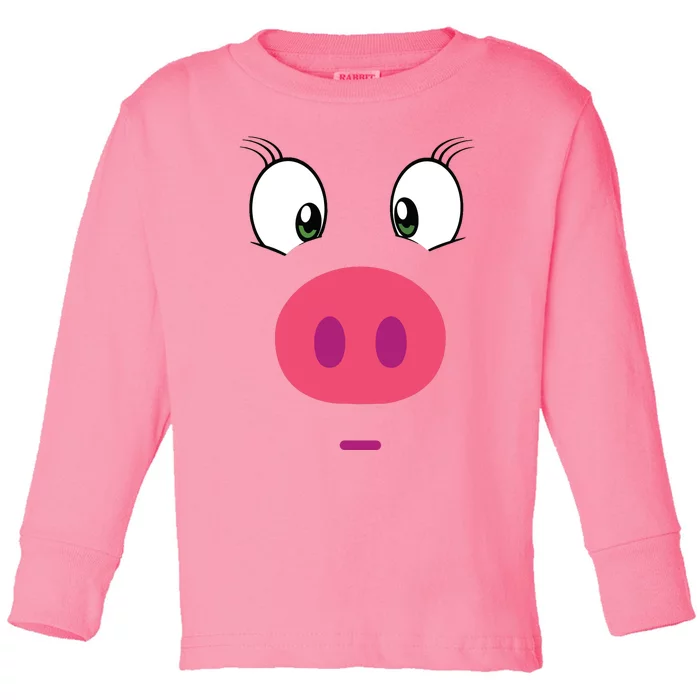 Piggy Design Pig Face Toddler Long Sleeve Shirt