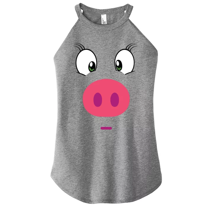 Piggy Design Pig Face Women’s Perfect Tri Rocker Tank