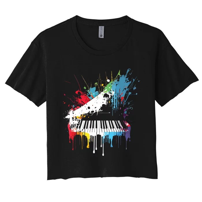 Piano Design Piano Gift For Pianist Women's Crop Top Tee