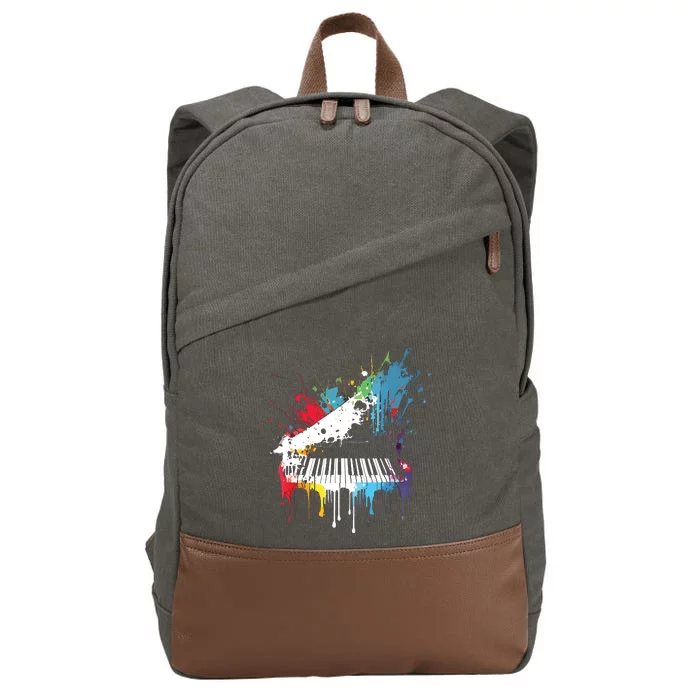 Piano Design Piano Gift For Pianist Cotton Canvas Backpack