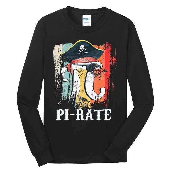 Pi Day Pirate 3.14 Funny Math Teacher School Tall Long Sleeve T-Shirt