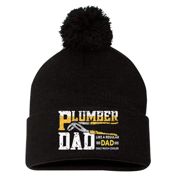 Plumber Dad Plumbing Pipefitters Plumber Pom Pom 12in Knit Beanie