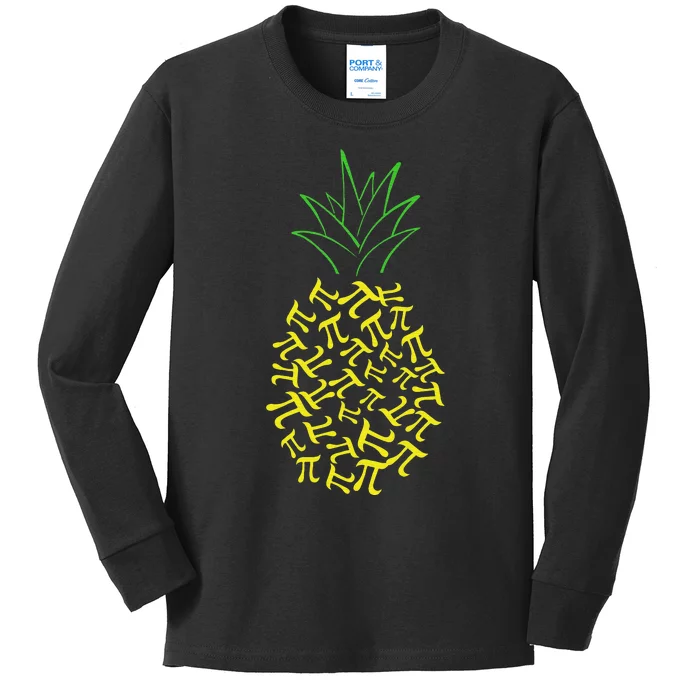 Pi Day Pineapple Math Lover Teacher 3.14 Symbol Kids Long Sleeve Shirt