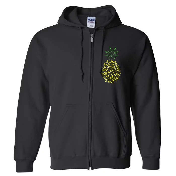 Pi Day Pineapple Math Lover Teacher 3.14 Symbol Full Zip Hoodie