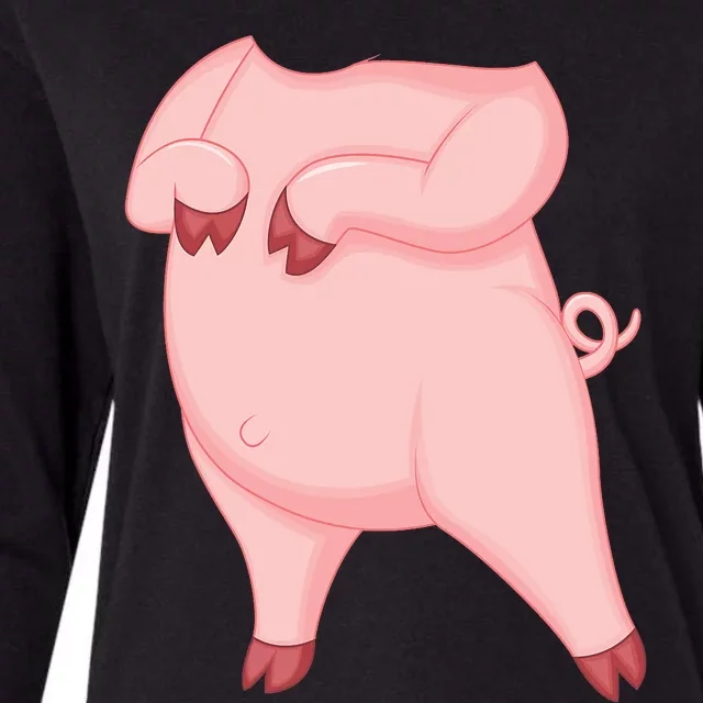 Pig Design Pig Costume Womens Cotton Relaxed Long Sleeve T-Shirt