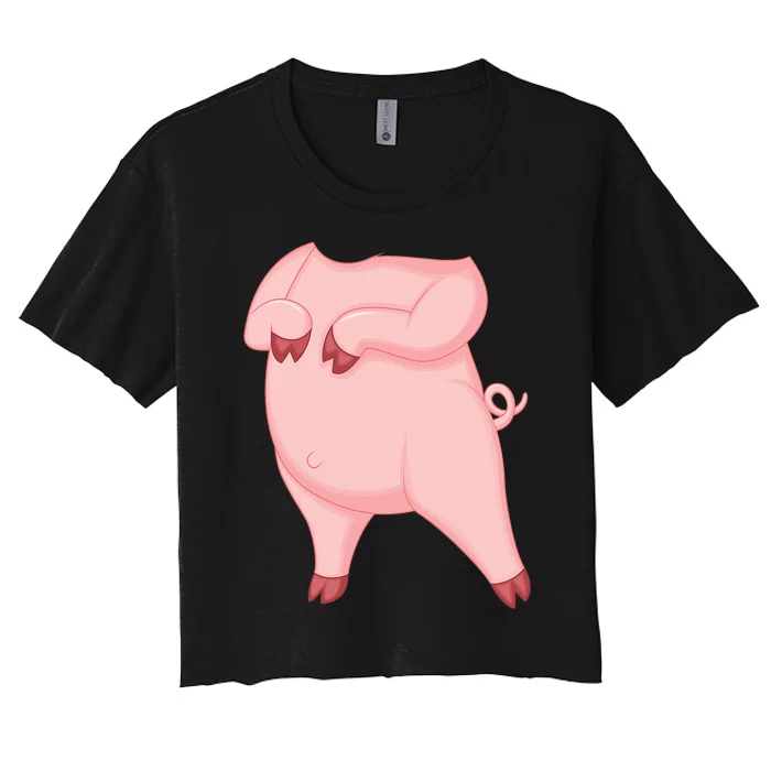 Pig Design Pig Costume Women's Crop Top Tee