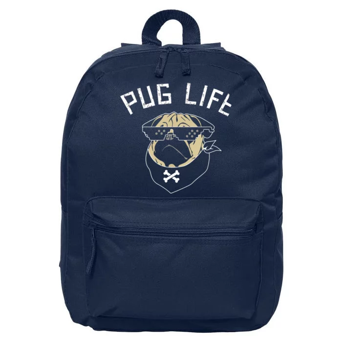 Pug Dog Pug Life 16 in Basic Backpack