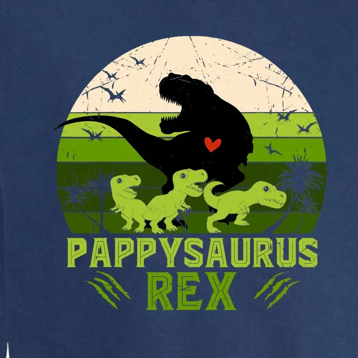 Pappy Dinosaur Pappysaurus 3 Three Xmas Christmas Garment-Dyed Sweatshirt