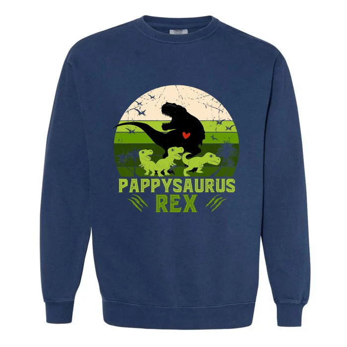 Pappy Dinosaur Pappysaurus 3 Three Xmas Christmas Garment-Dyed Sweatshirt