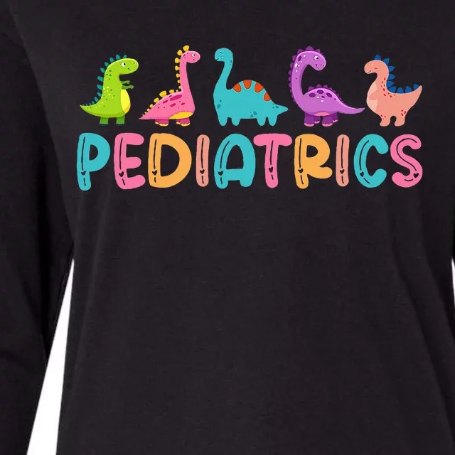 Pediatrics Dinosaurs Peds Nurse Crew Appreciation Pediatric Womens Cotton Relaxed Long Sleeve T-Shirt