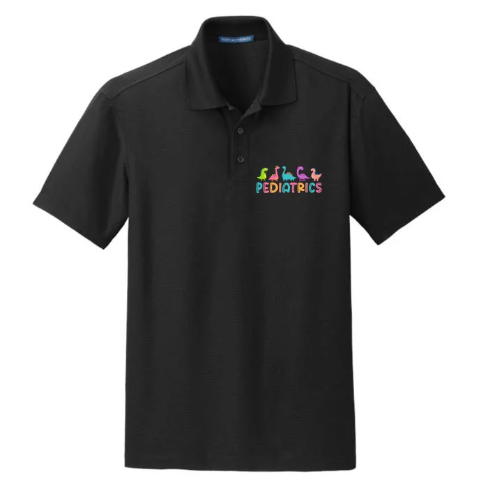 Pediatrics Dinosaurs Peds Nurse Crew Appreciation Pediatric Dry Zone Grid Performance Polo