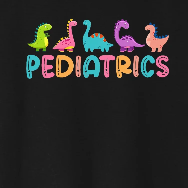 Pediatrics Dinosaurs Peds Nurse Crew Appreciation Pediatric Women's Crop Top Tee