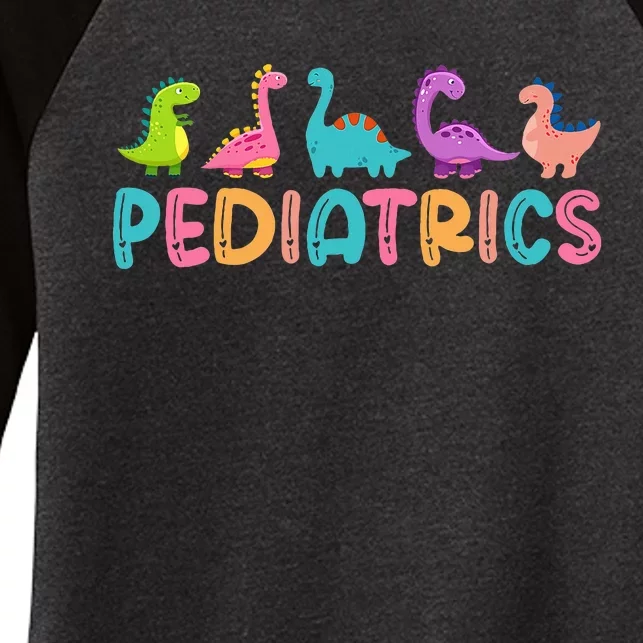 Pediatrics Dinosaurs Peds Nurse Crew Appreciation Pediatric Women's Tri-Blend 3/4-Sleeve Raglan Shirt