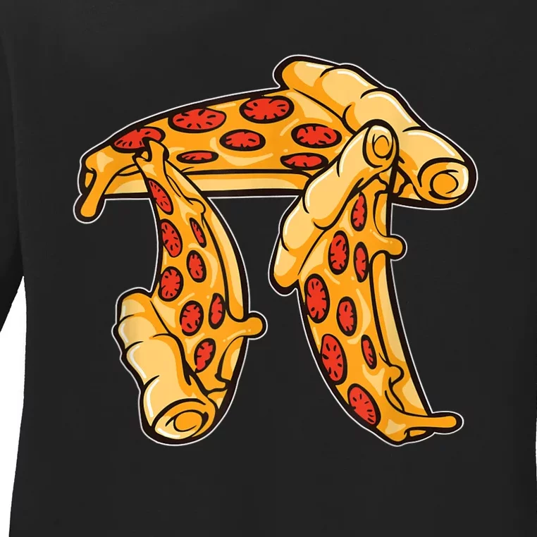 Pi Day Pizza Pi Funny Math Food Ladies Long Sleeve Shirt